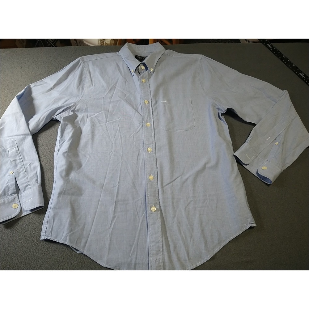 Abercrombie & Fitch Button Down Shirt‎ Men L Blue Long Sleeve Preppy College